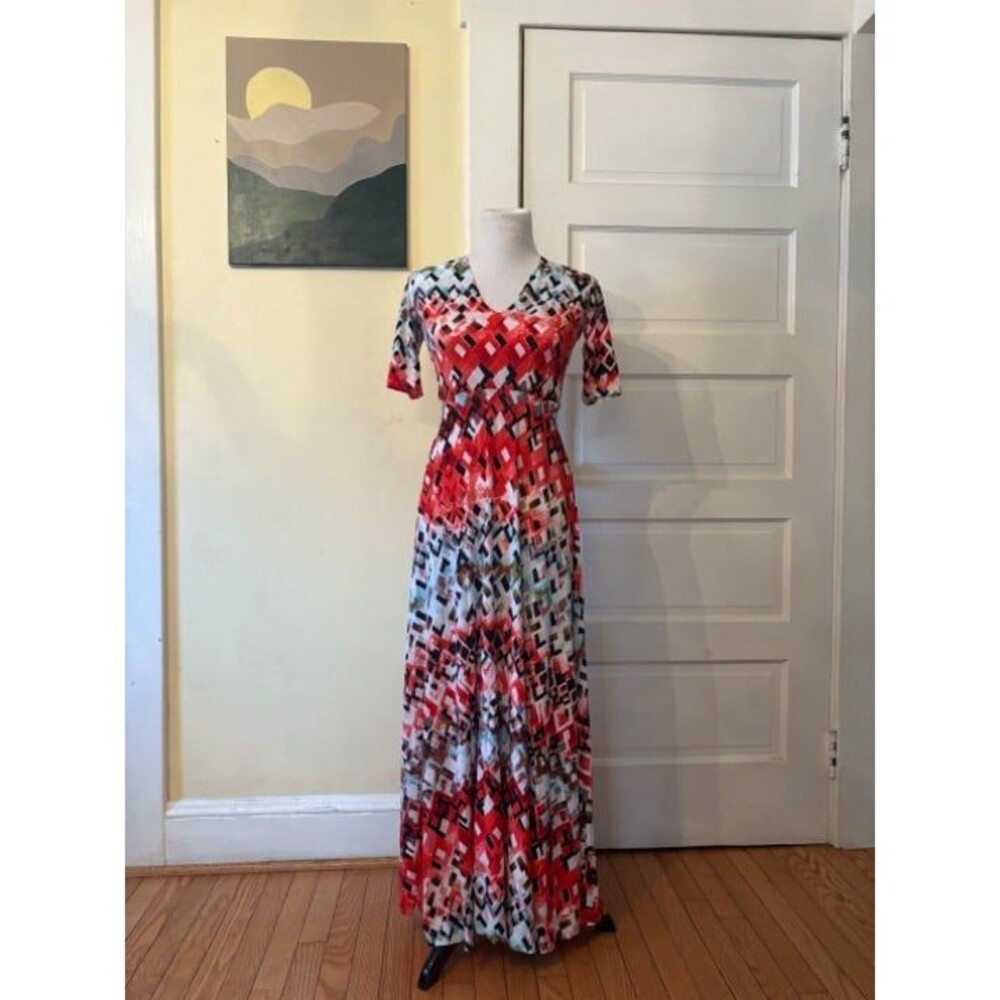 Agnes & Dora Austen Maxi Dress, size XS, silky with pockets floor length pink